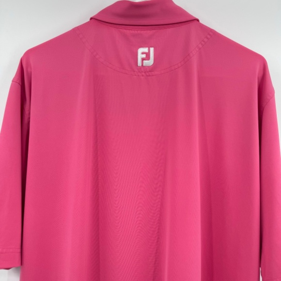 FootJoy Polo Shirt Men XL Pink Athletic Fit Golf Performance Stretch ShortSleeve - Picture 5 of 9